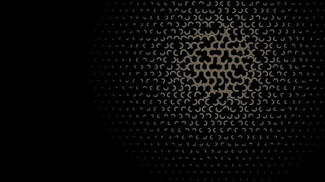 Abstract geometric pattern background, with moving circular, halftone shapes circles