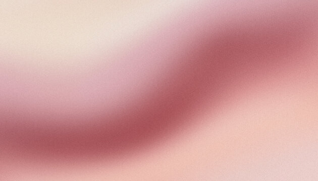 Minimalist abstract panoramic luxury background with luminous cream, soft dusty pink and deep rose copper glowing light waves, ultra smooth gradient transitions with grainy texture