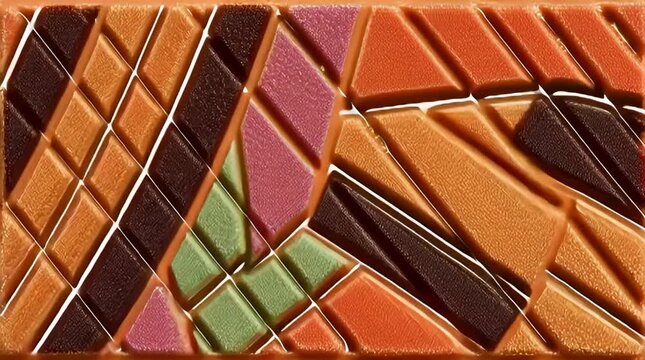 Abstract background of vibrant textured stripes in warm autumn colors burnt orange deep brown and berry pink creating a dynamic and modern design element