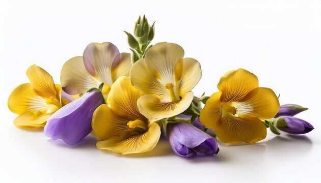 Toadflax Blossoms White Background