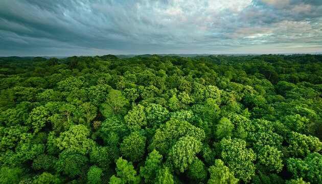 Drohnenaufnahme Eines Dichten Grunen Wald Gruner Hintergrund Fur Co Neutralitat Und Netto Null Emissionen Konzept Nachhaltige Grune Umgebung Umweltschutz