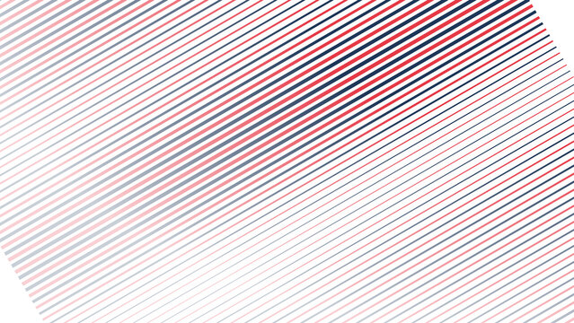 Abstract background, with diagonal parallel, lines in thin, red and dark, blue strokes creating, a gradient effect, on a white background