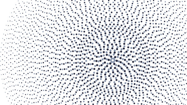 Abstract background, with a radial, pattern of small, light grey dots, arranged in a, circular formation on, a solid black, surface for texture