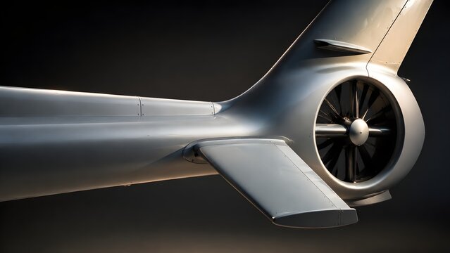 Helicopter Tail Boom And Stabilizer With Blank Paintwork And Directional Lighting Premium Aviation Stock Photography
