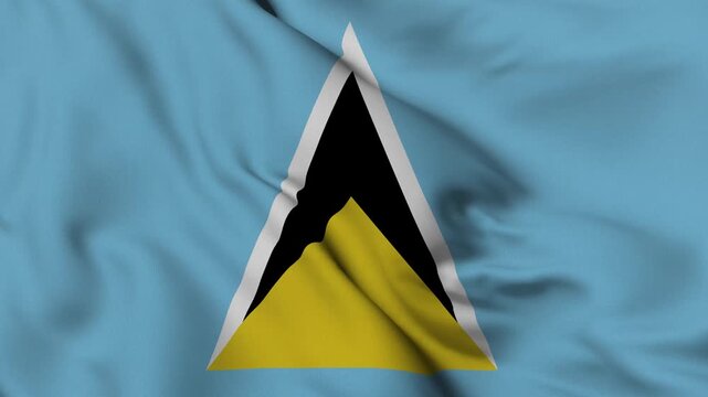 4K animation of the Saint Lucia national flag waving in the wind