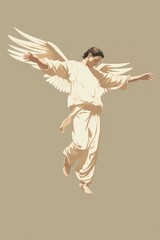Naklejka premium A flying male Angel angel adult creativity.