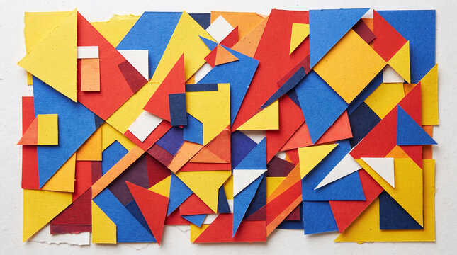 Bold Colorful Geometric Shapes and Abstract Contemporary Pattern ,Ai Generated