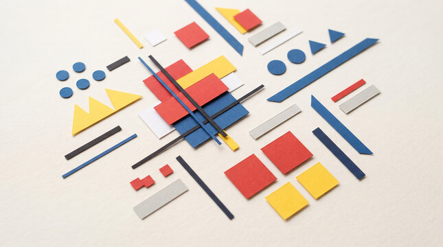 Colorful Minimal Geometric Shapes and Abstract Graphic Design ,Ai Generated