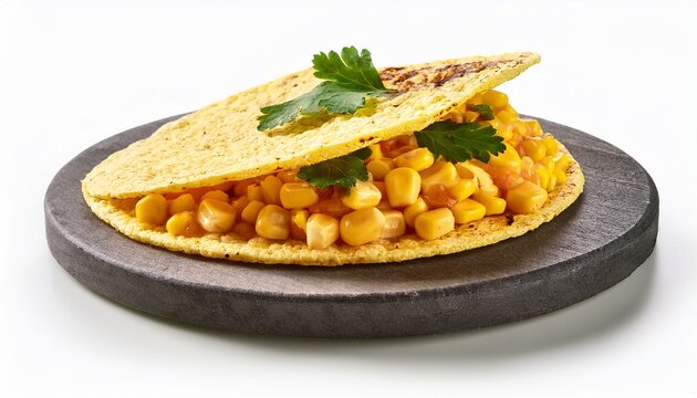 Corn Tostada Isolated On White Background