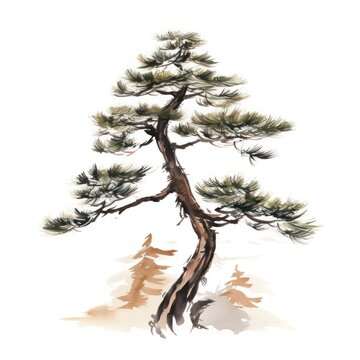 Pine tree pine drawing sketch.