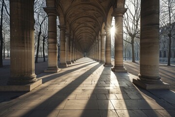 Naklejka premium Paris architecture building corridor.