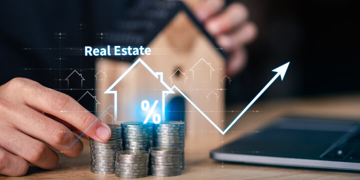 Real estate investor evaluates property investment, market growth, mortgage rates, home value, financial planning, capital appreciation, and investment returns for long-term wealth building.