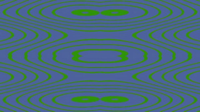 Abstract green and blue optical illusion pattern with wavy lines