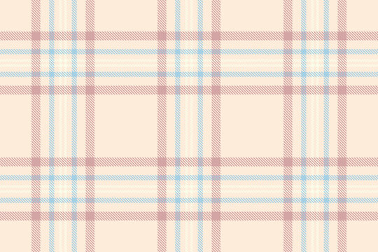 Traditional tartan plaid design with a classic woven appearance and papaya whip and light tones. The seamless pattern recreates the look of woven fabric for decorative surface backgrounds.