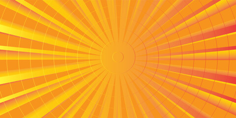 Fototapeta premium Vibrant Yellow Orange Radar Sunbeam Vector Background for Promotion and Banner Design