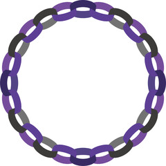 Purple Halloween Paper Chain Transparent PNG Frame Element｜紫とハロウィンの輪つなぎペーパーチェーン背景透過PNGフレーム © tonami