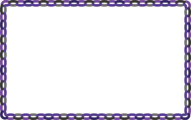 Purple Halloween Paper Chain Transparent PNG Frame Element｜紫とハロウィンの輪つなぎペーパーチェーン背景透過PNGフレーム © tonami