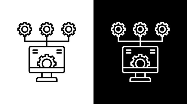 Hypervisor Outline White Icon Set Design