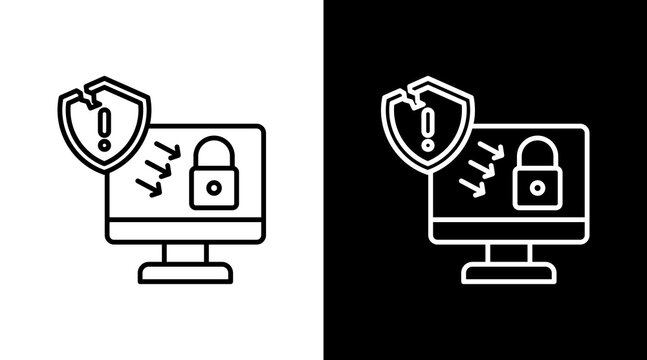 Penetration Test Outline White Icon Set Design