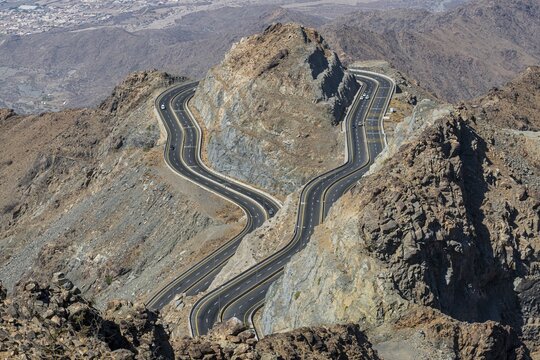 Al Hada road inbetween the mountains, Taif, Kingdom of Saudi Arabia