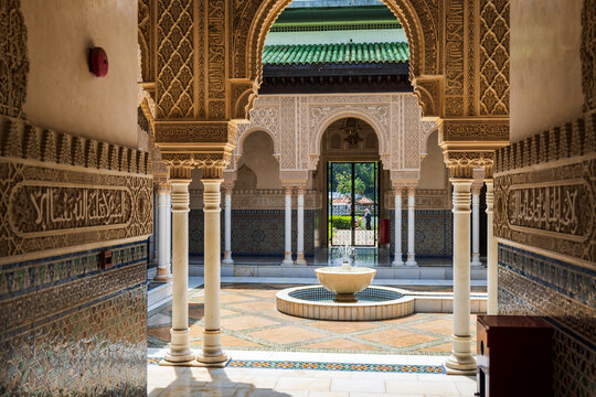 Moroccan Pavilion, Astaka Morocco, architecture with fountain, Putrajaya, Malaysia