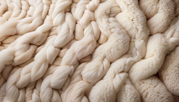 Soft Cream Boucle Fabric Texture Cozy Knitted Wool Background