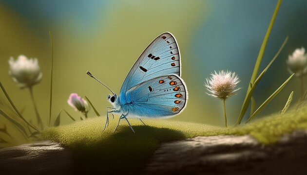 Common Blue Butterfly Polyommatus Icarus