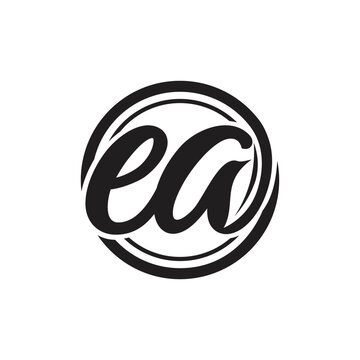 Monogram circular round ea letters typography logo design vector illustration