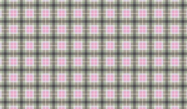Green pink and dark gray plaid tartan pattern fabric background texture