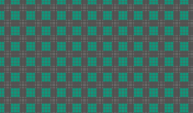 Teal and dark gray checkered plaid pattern textile background texture design