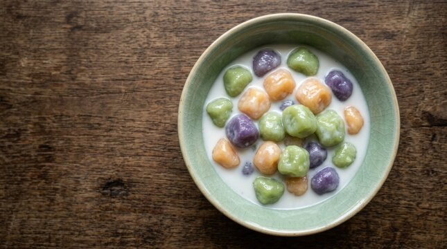 Traditional Thai Bua Loy Coconut Milk Dessert