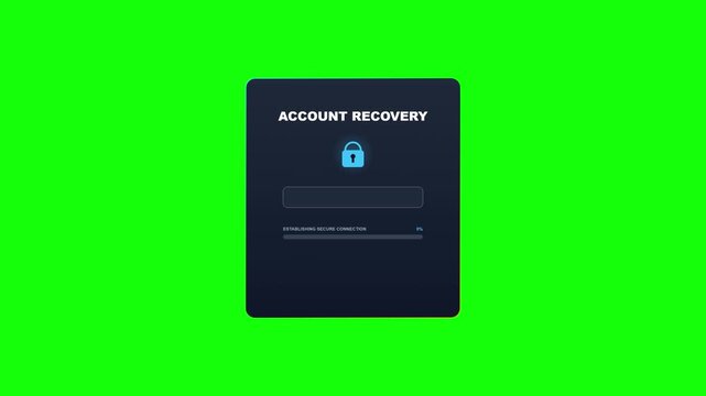 Secure Login Form UI Animation on Green Screen Background