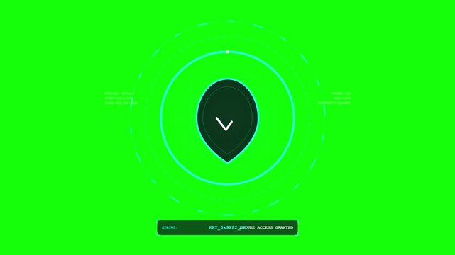 Sci Fi HUD Circle Loading Progress Bar on Green Screen Background