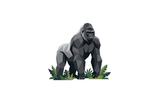 Low Poly Gorilla Illustration Geometric Vector Ape Art