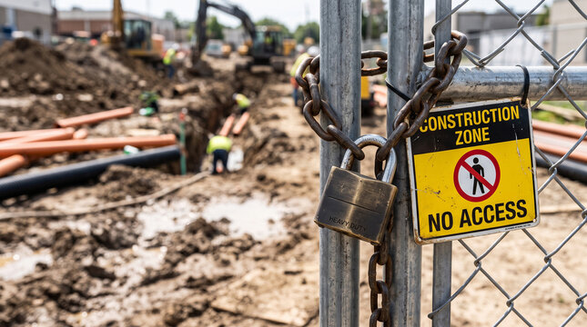 Restricted Access at Construction Site for City-Mandated Additional Drainage System