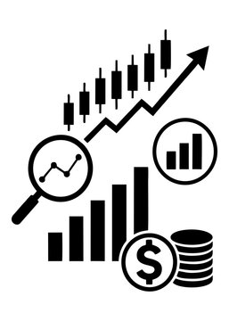 icon representing the stock market and investment