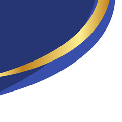 Obraz premium Elegant dark blue and gold curved corner frame design element