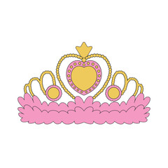 Cute cartoon princess tiara with heart detail isolated on white background © LuminaMotion Assets