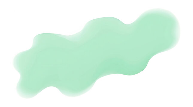 Une tache de liquide vert menthe translucide isol&eacute;e sur un fond blanc pur, id&eacute;ale pour des projets de design graphique, des textures cosm&eacute;tiques ou des &eacute;l&eacute;ments de composition abstraits.
