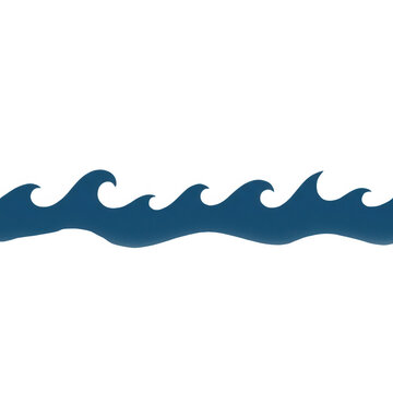 Illustration vectorielle d'une vague de mer bleue stylis&eacute;e et minimaliste isol&eacute;e sur un fond blanc pur pour des projets de design graphique cr&eacute;atifs