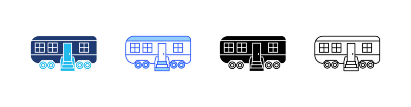 Mobile Home Multiple Style Icon Set Collection Pack Web Banner Vector 