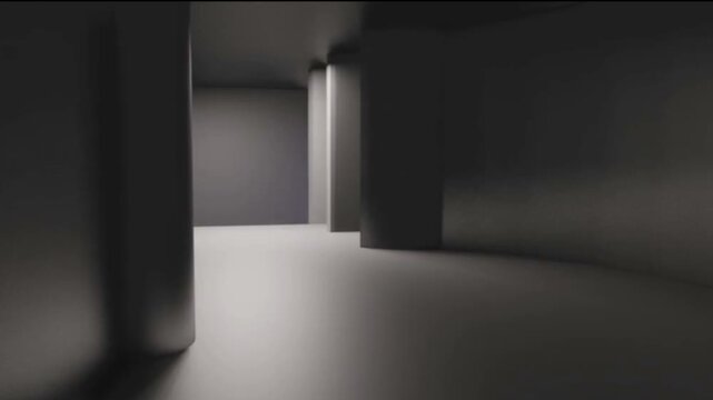 3d interior liminal space industrial empty room backroom