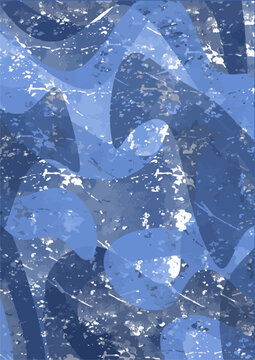 A professional modern abstract seamless vector pattern featuring organic flowing shapes, grungy texture, and rich blue color palettes for creative designs and unique cool backgrounds.