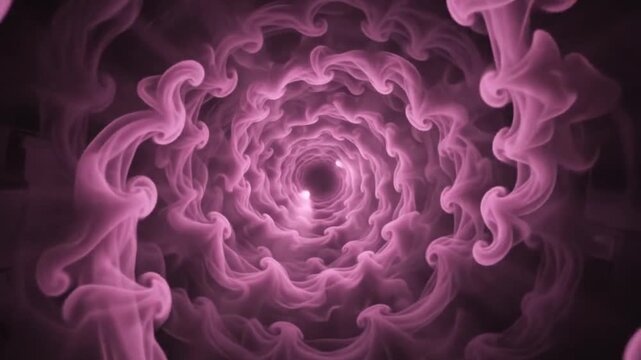 abstract pink smoke tunnel vortex spiral hypnotic background fluid motion loop