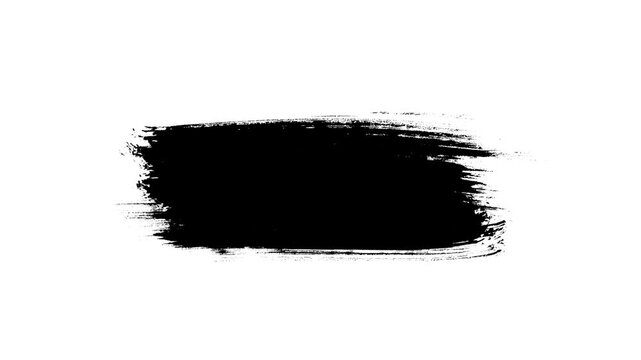 Animated Black Brush Stroke Lower Third Banner Overlay with Alpha Channel