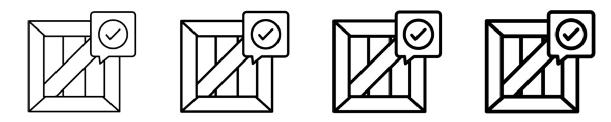 Fototapeta premium Verified Box Icon Set Different Style Collection