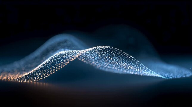 Glowing Particles Forming Abstract Flowing Streams