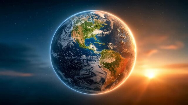 Earth Split Between Green Landscape and Drought