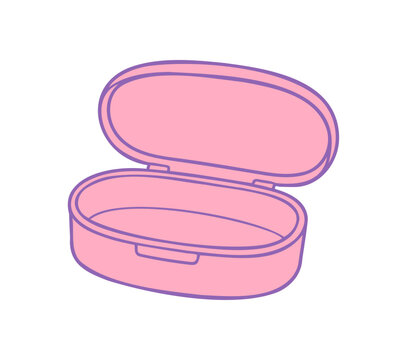 Pink Open Plastic Case Vector Illustration