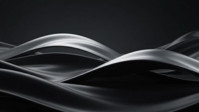 black metallic smooth abstract fluid liquid wave motion background loop
